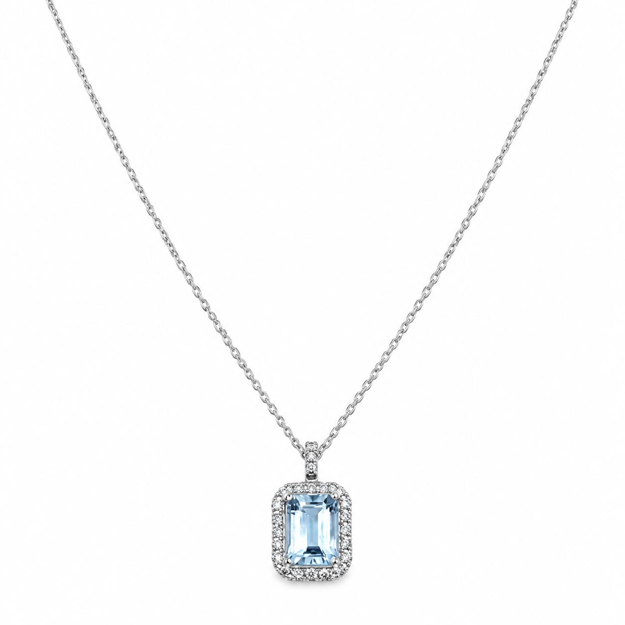 Collar Aguamarina Rectangular