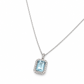 Collar Aguamarina Rectangular