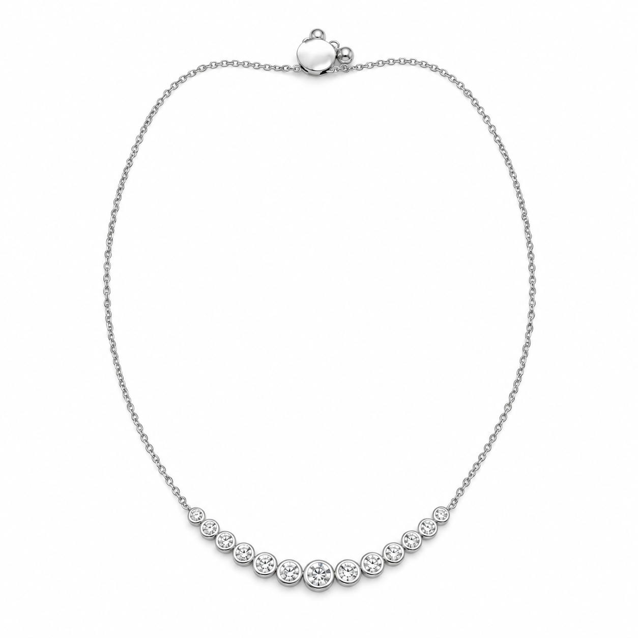 Pulsera Oro Blanco 18K Diamantes Degrade