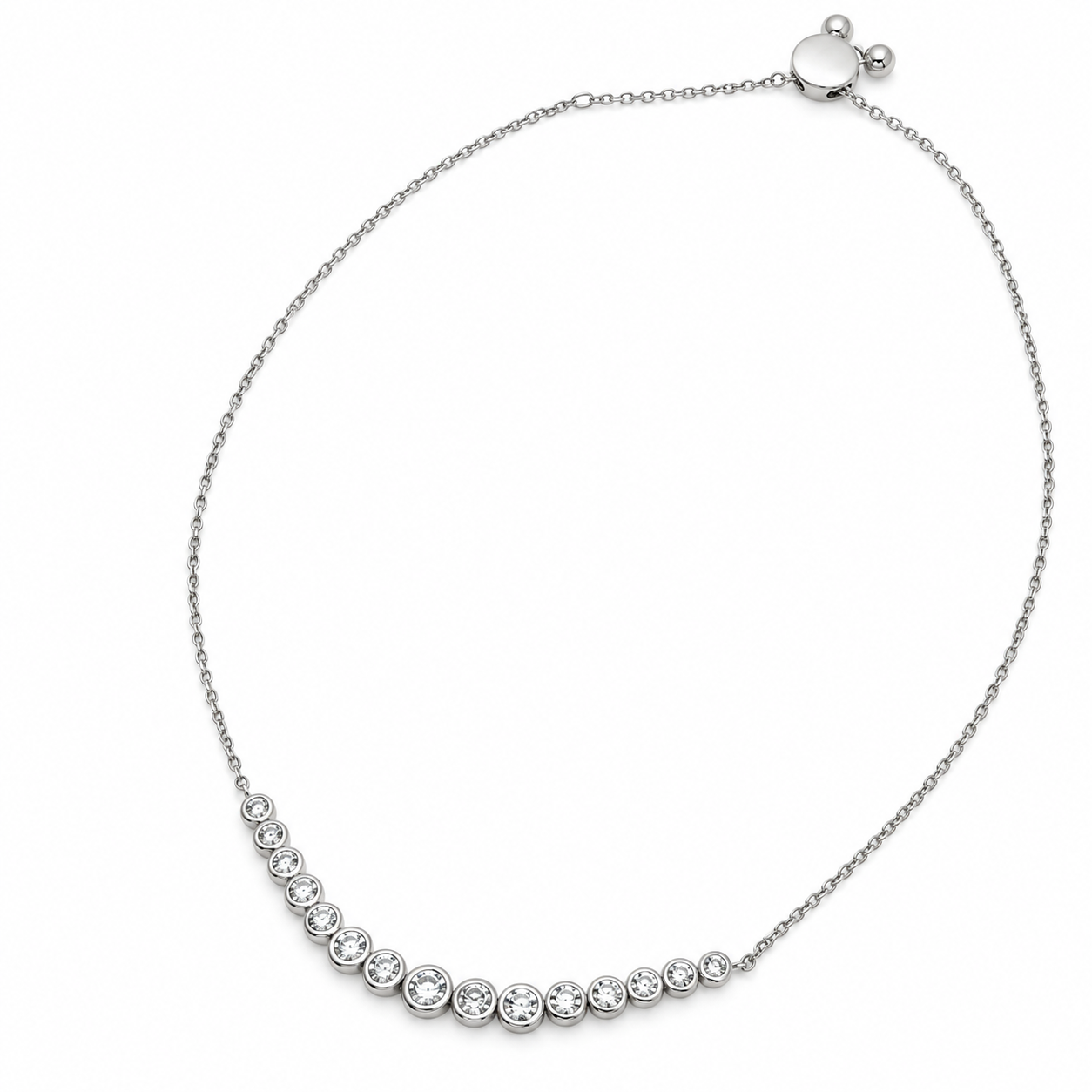 Pulsera Oro Blanco 18K Diamantes Degrade