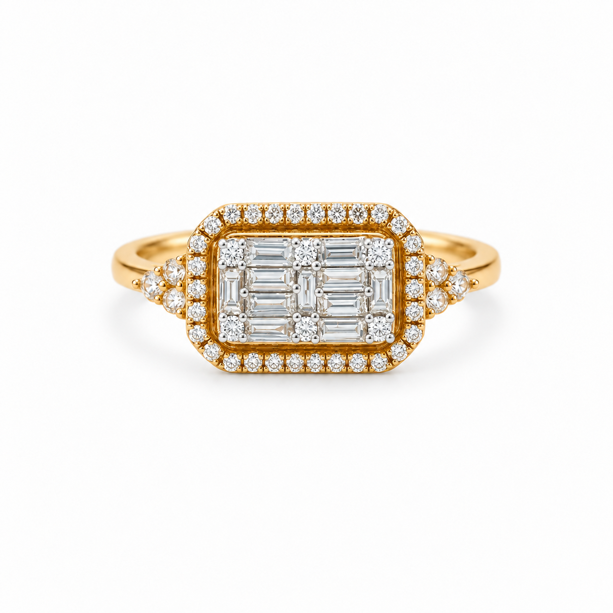 Anillo Placa Baguette