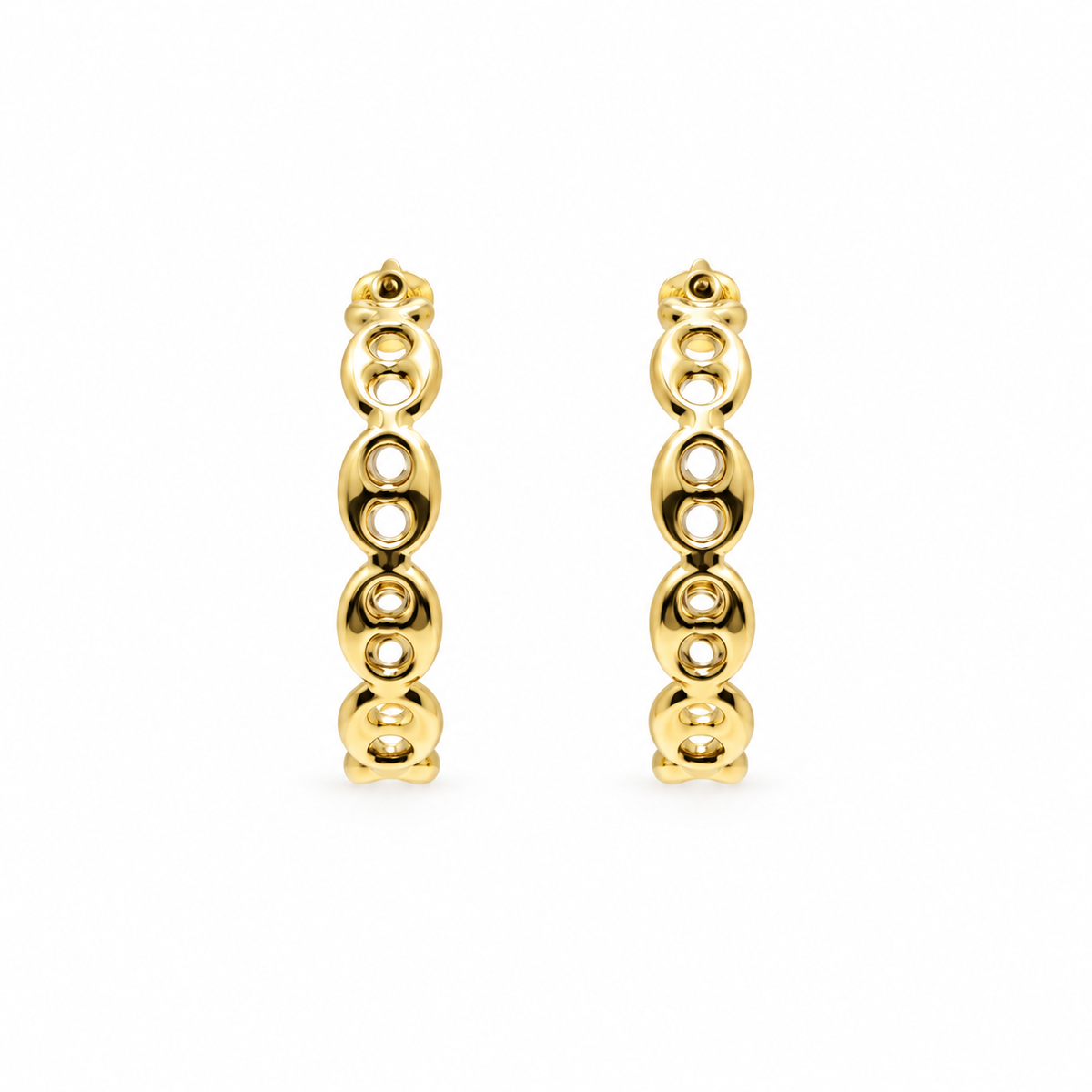 Aros Eslabones Oro Amarillo
