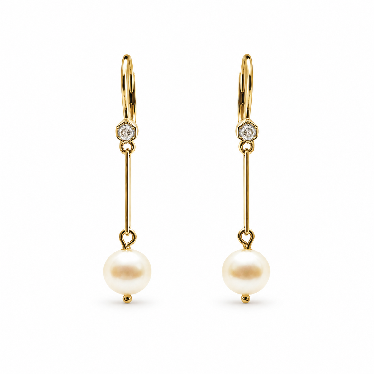 Aros Perlas Colgantes Y Brillantes