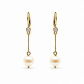 Aros Perlas Colgantes Y Brillantes