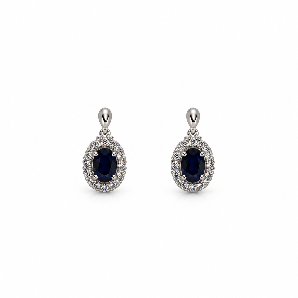 Aros Plata Rodinada Zafiros Oval
