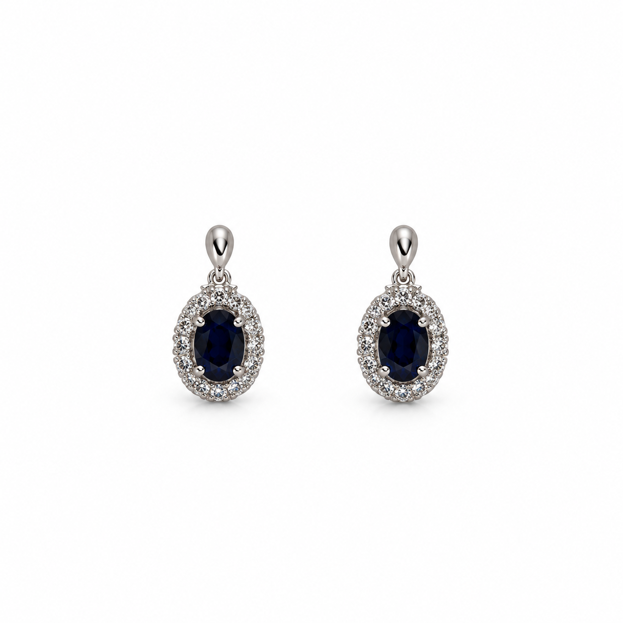 Aros Plata Rodinada Zafiros Oval