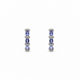 Aros Plata Rodinada Triple Tanzanitas Oval