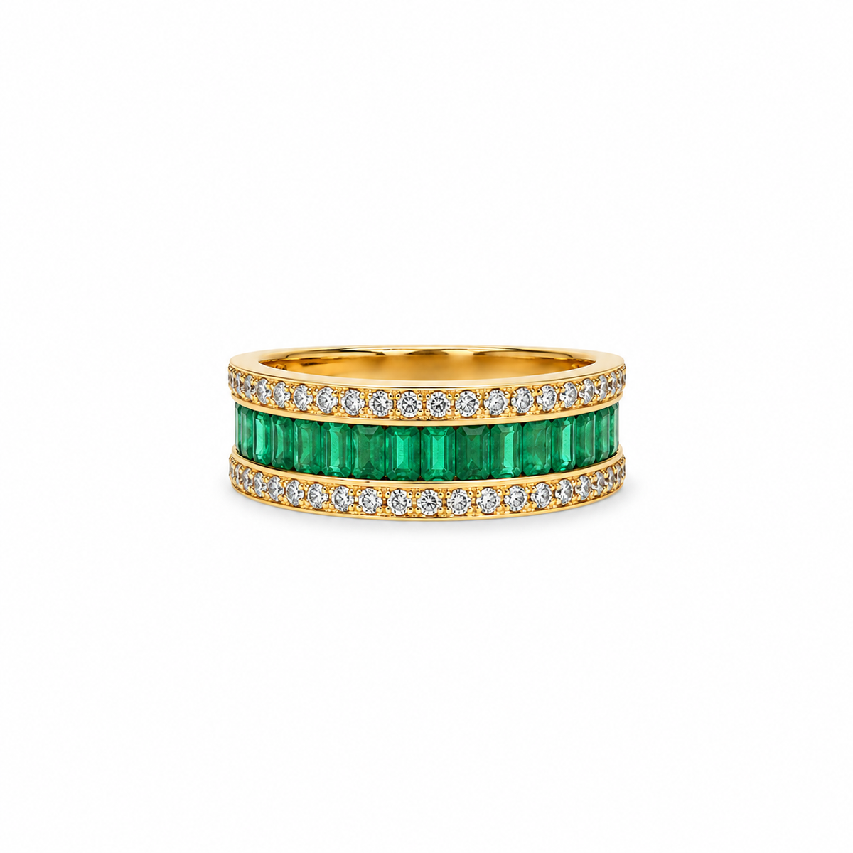 Anillo Esmeraldas Baguette
