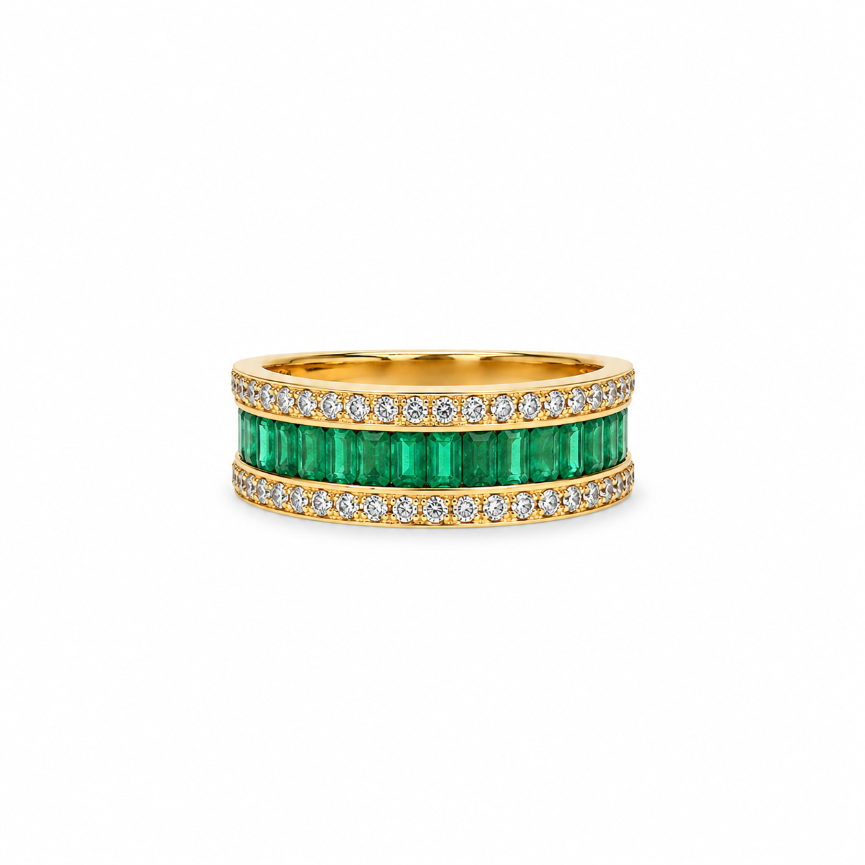 Anillo Esmeraldas Baguette