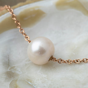 Collar Perla Cultivada Oro Rosado