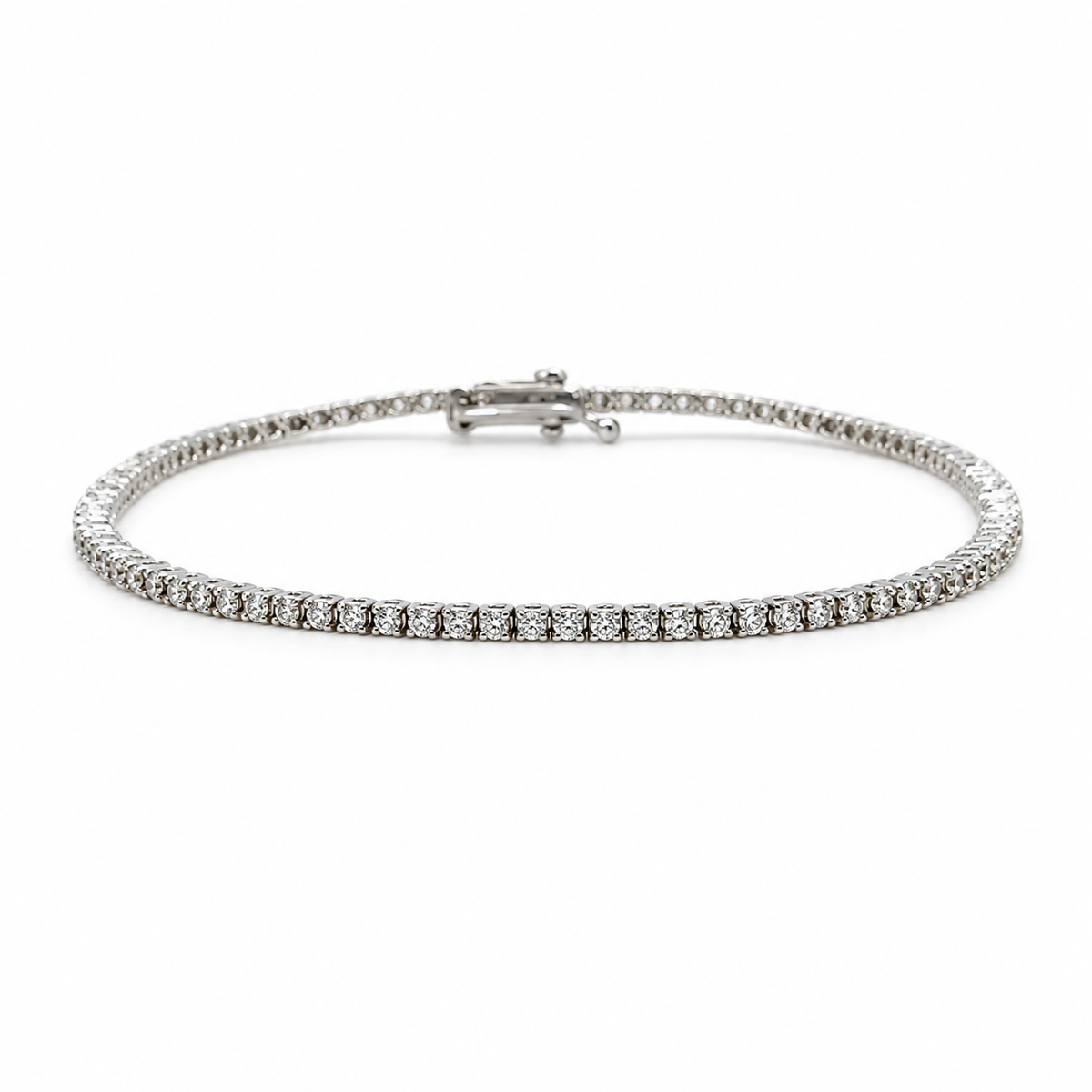 Pulsera Tenis Oro Blanco 18K Y Brillantes 1 Quilate
