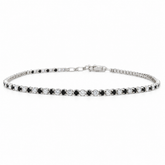 Pulsera Tennise Diamantes Blancos Y Negros