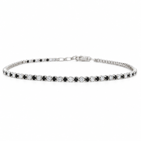 Pulsera Tennise Diamantes Blancos Y Negros