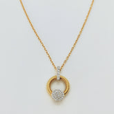 Collar Oro Amarillo 18K Halo Brillantes