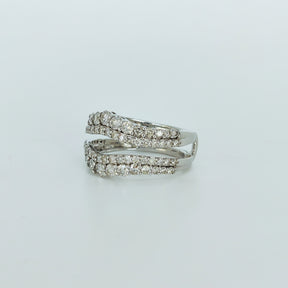 Anillo Oro Blanco Labios De Diamantes