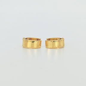 Argollas Textura Oro Amarillo 1,5cm