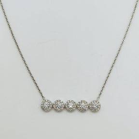 Collar Eslabones Circulares con Diamantes Oro Blanco 18K