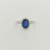 Anillo Zafiro Petite Oro Blanco