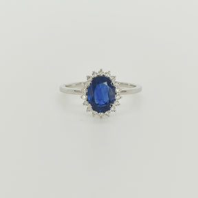 Anillo Zafiro Petite Oro Blanco