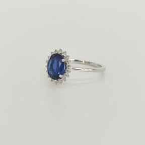 Anillo Zafiro Petite Oro Blanco