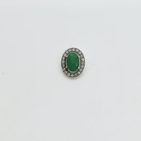 Colgante Esmeralda Corte Oval Plata Rodinada