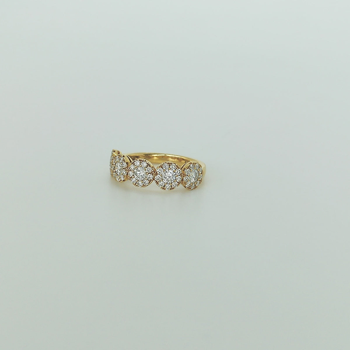 Anillo Aura 1 Quilate De Diamantes Oro Amarillo 18K