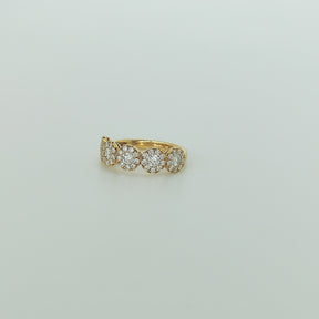 Anillo Aura 1 Quilate De Diamantes Oro Amarillo 18K