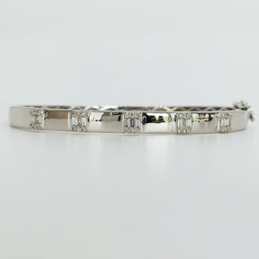 Esclava Oro Blanco Diamantes Baguette