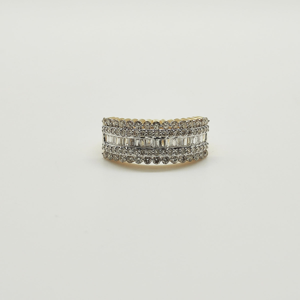 Maxi Anillo Corona Baguette Oro Amarillo