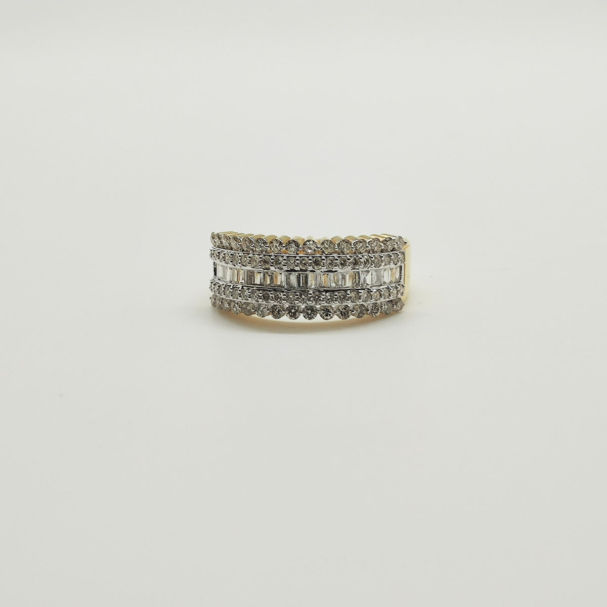 Maxi Anillo Corona Baguette Oro Amarillo