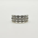 Anillo Oro Blanco Ojos De Brillantes