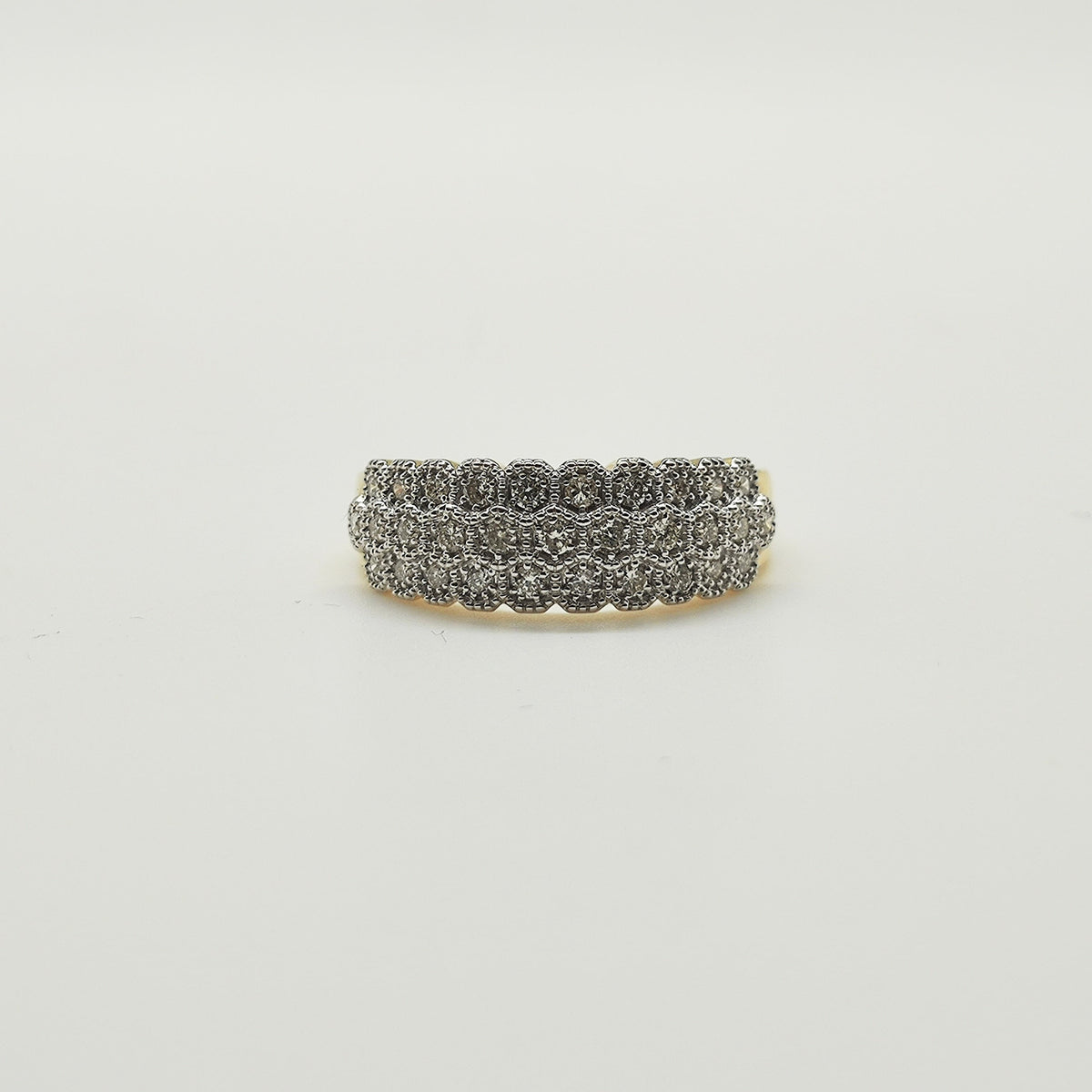 Anillo Panal De Abeja Oro Amarillo
