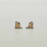 Aros Bicolor V de Diamantes 18K