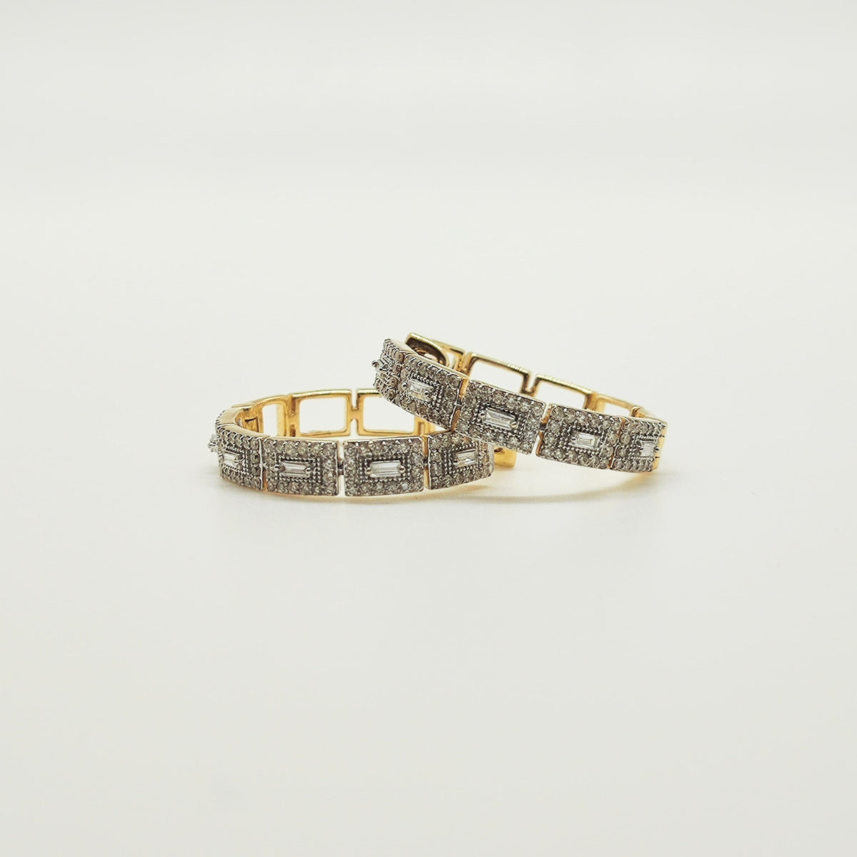 Argollas Eslabones Diamantes Baguette