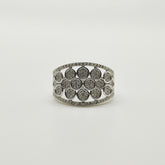 Maxi Anillo Circulos De Brillantes Oro Blanco