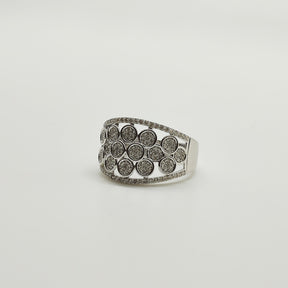Maxi Anillo Circulos De Brillantes Oro Blanco