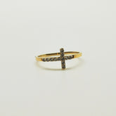 Anillo Cruz Oro Amarillo 18K