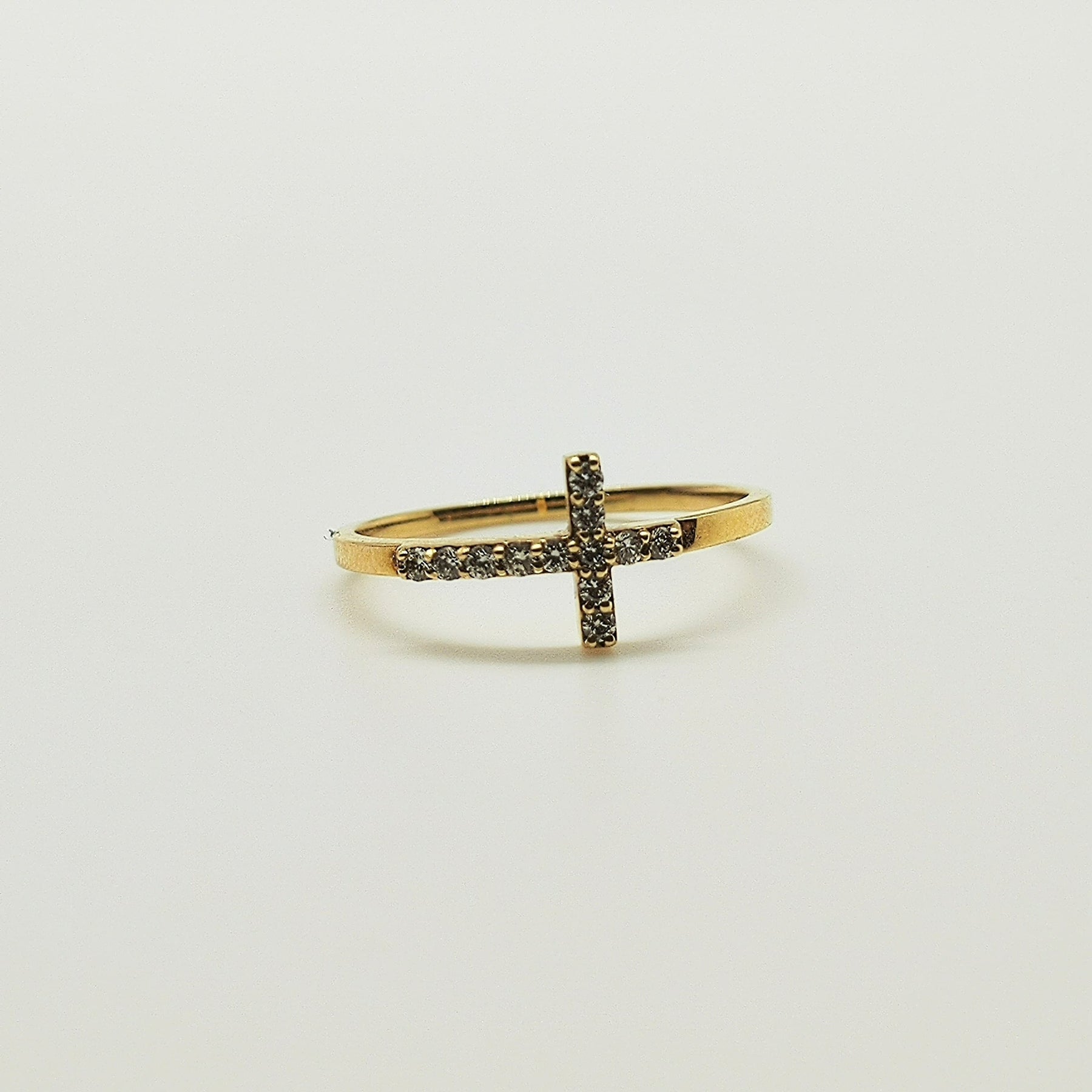 Anillo Cruz Oro Amarillo 18K