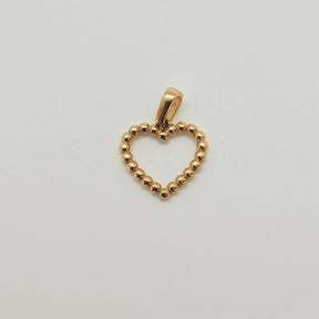 Colgante Corazón Bolitas Oro Amarillo