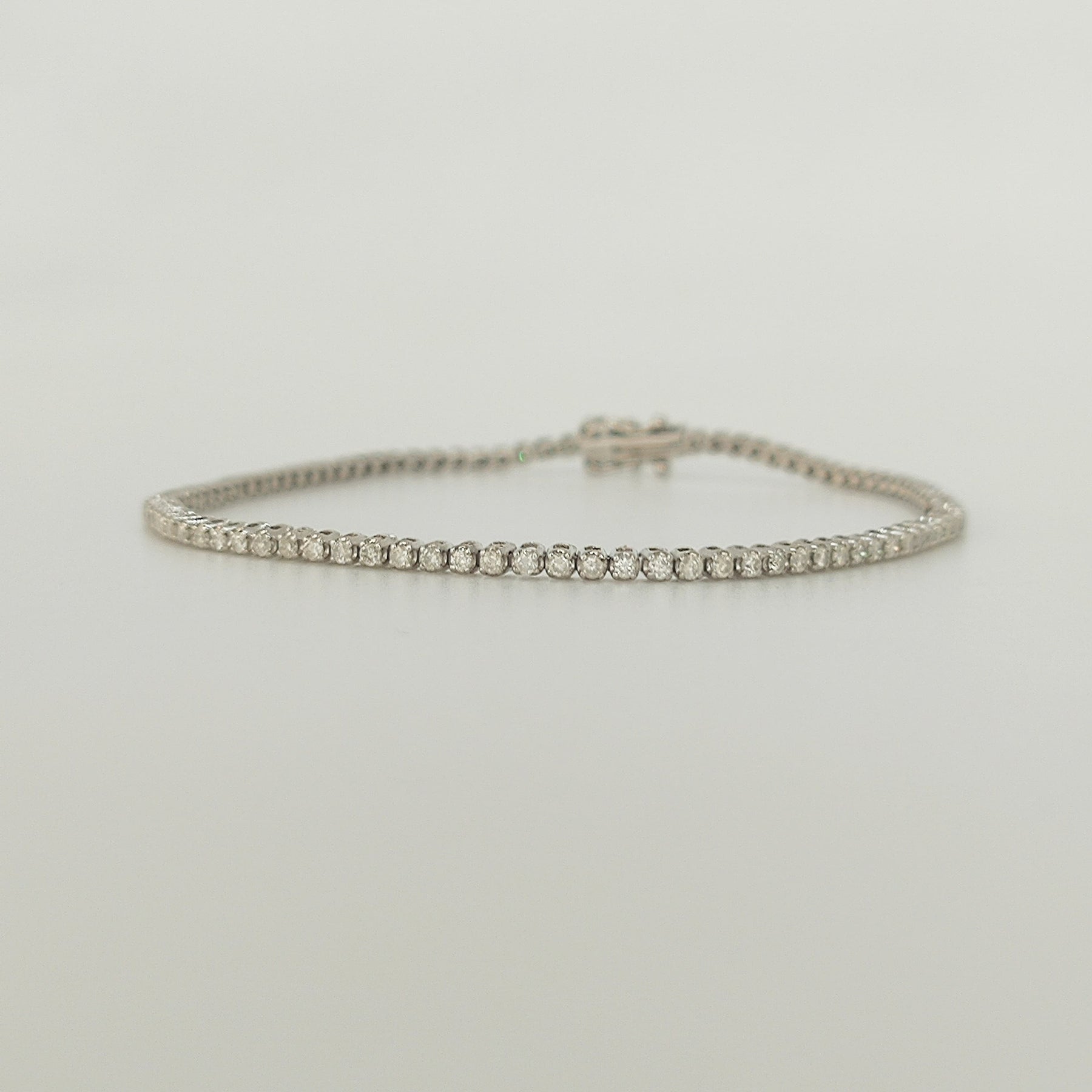 Pulsera Tenis Oro Blanco Y Brillantes