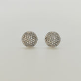 Aros Roseta De Brillantes Oro Blanco 18K