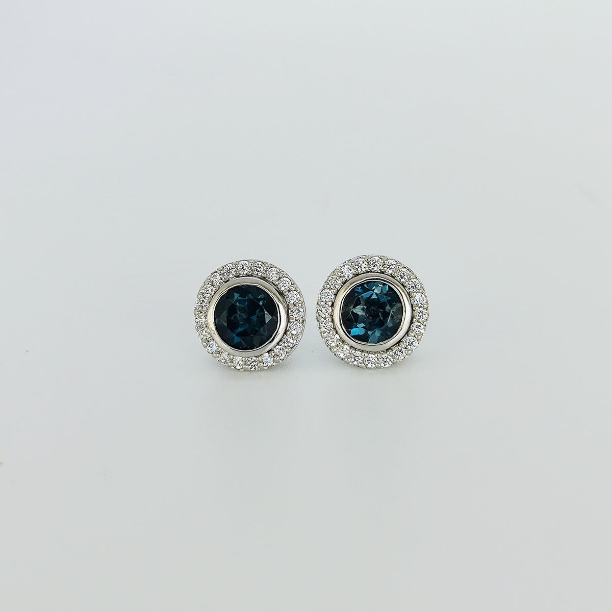 Aros Redondos Plata Rodinada Topacio