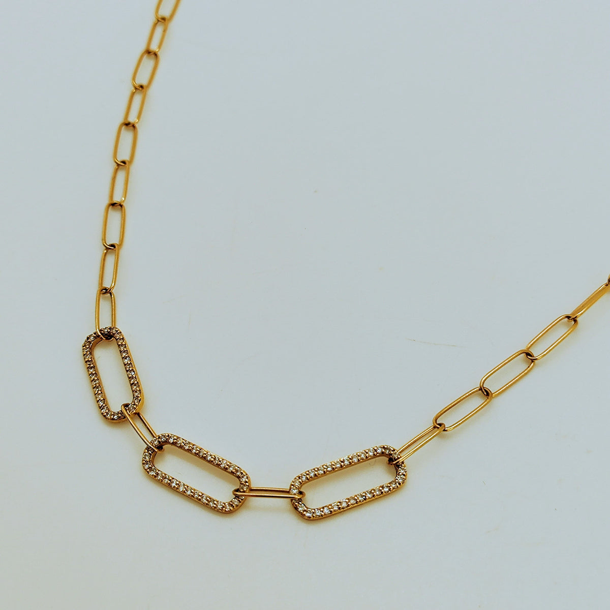 Collar Eslabones De Brillantes Oro Amarillo 18K