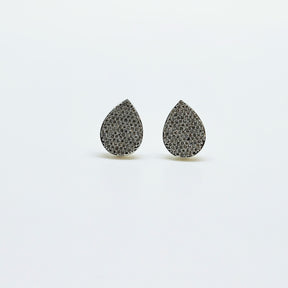 Aros Gota De Brillantes Oro Blanco 18K