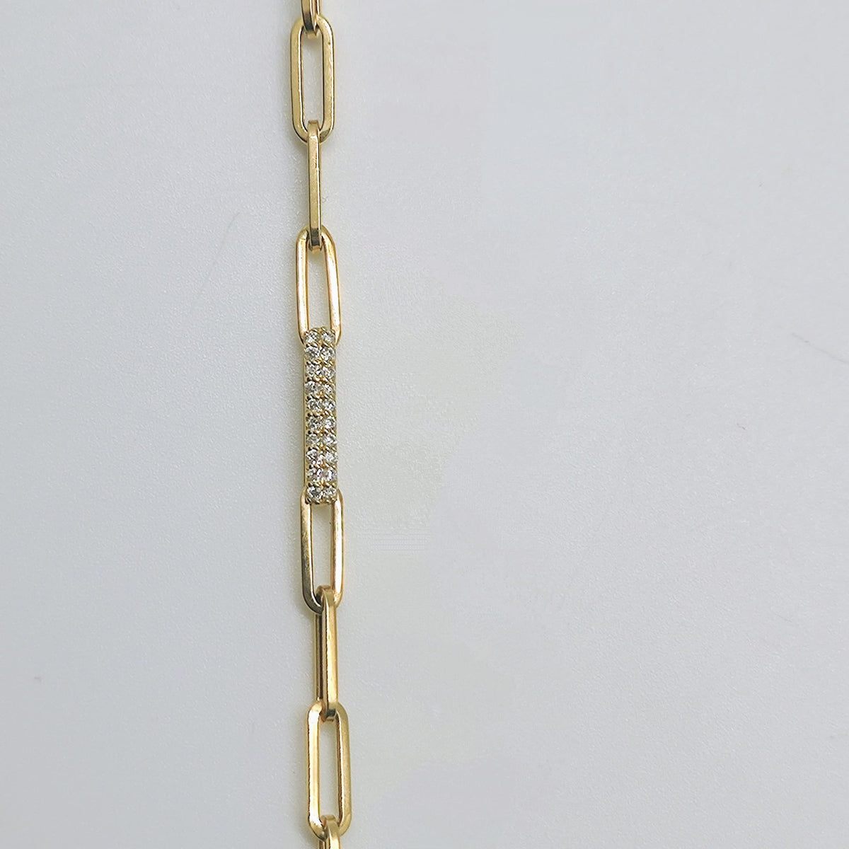 Pulsera Paperclip Oro Amarillo 18K Brillantes