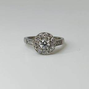 Anillo Halo Ruleteado Platino