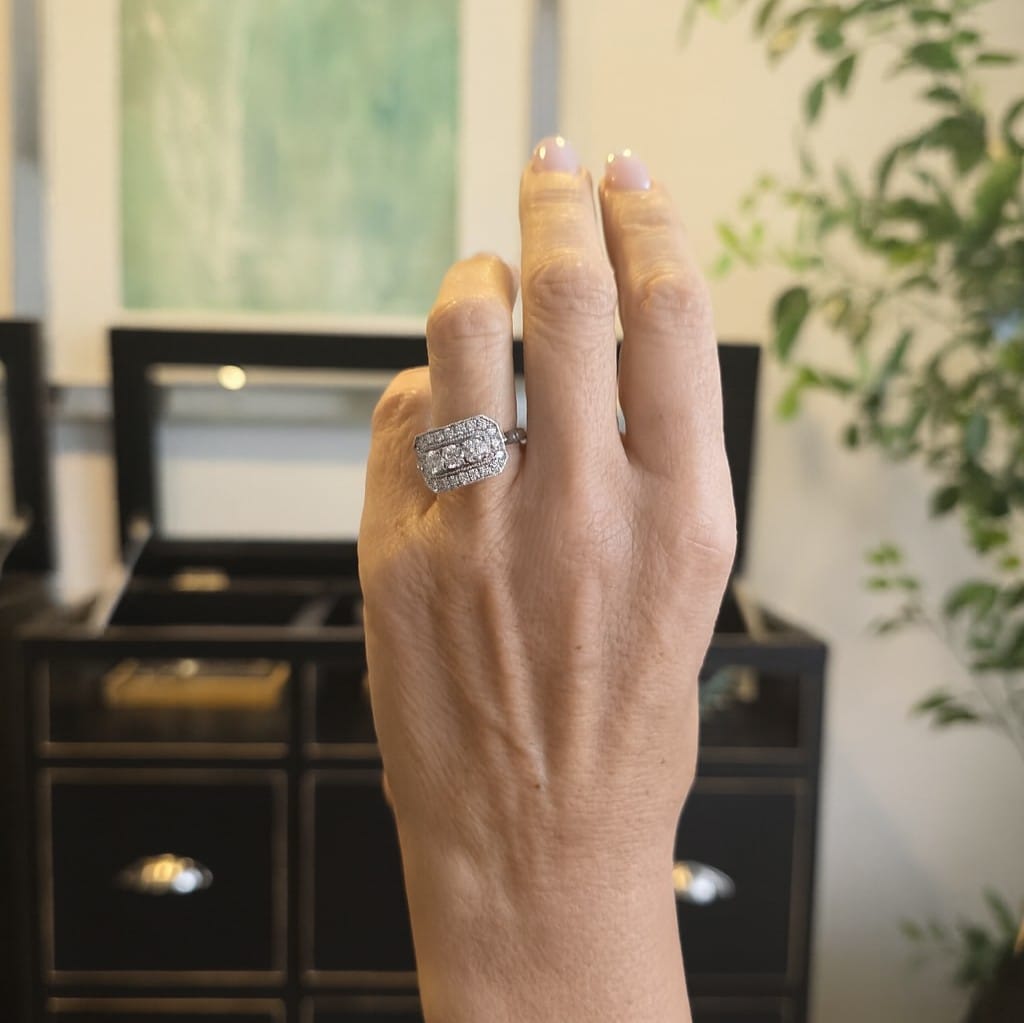 Anillo Placa Rectangular Platino 1 Quilate