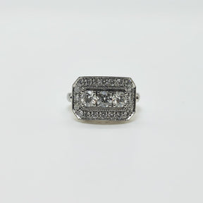Anillo Placa Rectangular Platino 1 Quilate