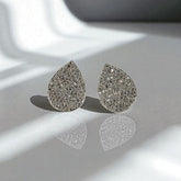 Aros Gota De Brillantes Oro Blanco 18K