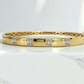 Esclava Oro Amarillo Diamantes Baguette